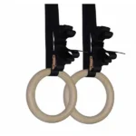 1 Pair Birch Wood Gymnastic Rings Pull Up GYM Ring for Home Fitness Strength Training