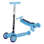 Beauenty Folding 3 Wheel Scooter for Kids,Toddler Scooter with LED Light Up Wheels, Adjustable Height & Best Gifts for Kids