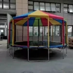Colorful Jumping Trampoline With Net Coverage & Roof-14 Feet