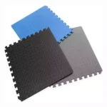 EVA Floor Mats Soft Gym Mats Black/Blue EVA Foam Floor Mat Puzzle with EVA Foam Interlocking Tiles for Exercise and Home Gym Protective Flooring