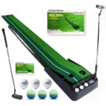 Golf Green Putting Mat Automatic Ball Return with 2 pcs Ball & 1 pcs Bat – Full Set