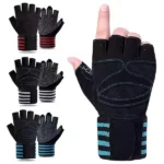 Gym Fitness Weight Lifting Body Building Training Sports Exercise Sport Workout Gloves with Built-in Wrist Wraps for Men and Women