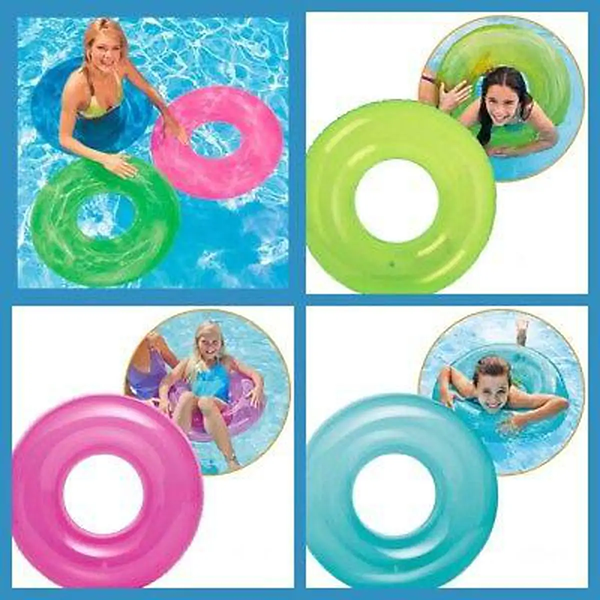 intex-24-inflatable-transparent-ring-swimming-tube Intex 24″ Inflatable Transparent Ring Swimming Tube - Image 1