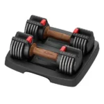 Iron steel plates Adjustable Dumbbell 7.5KG*2 = 15KG with rack – MND (73A)