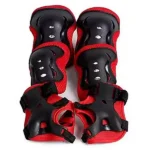 Kids Skateboard Cycling Protect Guard Sets 6PCS Knee Elbow Wrist Protective Pad Kit (Cougar)