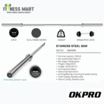 Okpro Gym Fitness Weightlifting Barbell Bar-7 Feet